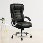 Amelia Premium Leatherette High Back Ergonomic Office/Desk Chair (Black)