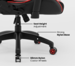Gaming Chair | 2 Multi-Functional Ergonomic Leatherette Office Chair (Red) - Image 4