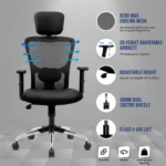 Zeus High Back Mesh Office Chair (Black) - Image 5