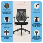 Marvel Ergonomic Mid Back Mesh Office Chair - Image 2