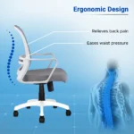 Aurelia Mid Back Mesh Office Chair (White Frame) - Image 2