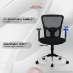 Zeus Mid Back Mesh Office Chair (Black) - Image 3