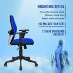 Nova Ergonomic Mid Back Mesh Office Chair (Black) - Image 3