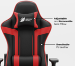 Gaming Chair | 2 Multi-Functional Ergonomic Leatherette Office Chair (Red) - Image 3