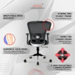 Zeus Mid Back Mesh Office Chair (Black) - Image 4
