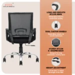 Crux Mid Back Office Chair (Black) - Image 4