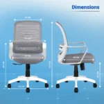 Aurelia Mid Back Mesh Office Chair (White Frame) - Image 5
