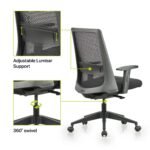 Featherlite Amaze Project Arm Chair (Mid Back - Black) - Image 6