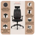Marvel Lite High Back Mesh Office Chair - Image 3