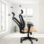 Datsun High Back Ergonomic Chair with Adjustable Arm Rest, Synchro Tilting Mechanism - Image 4