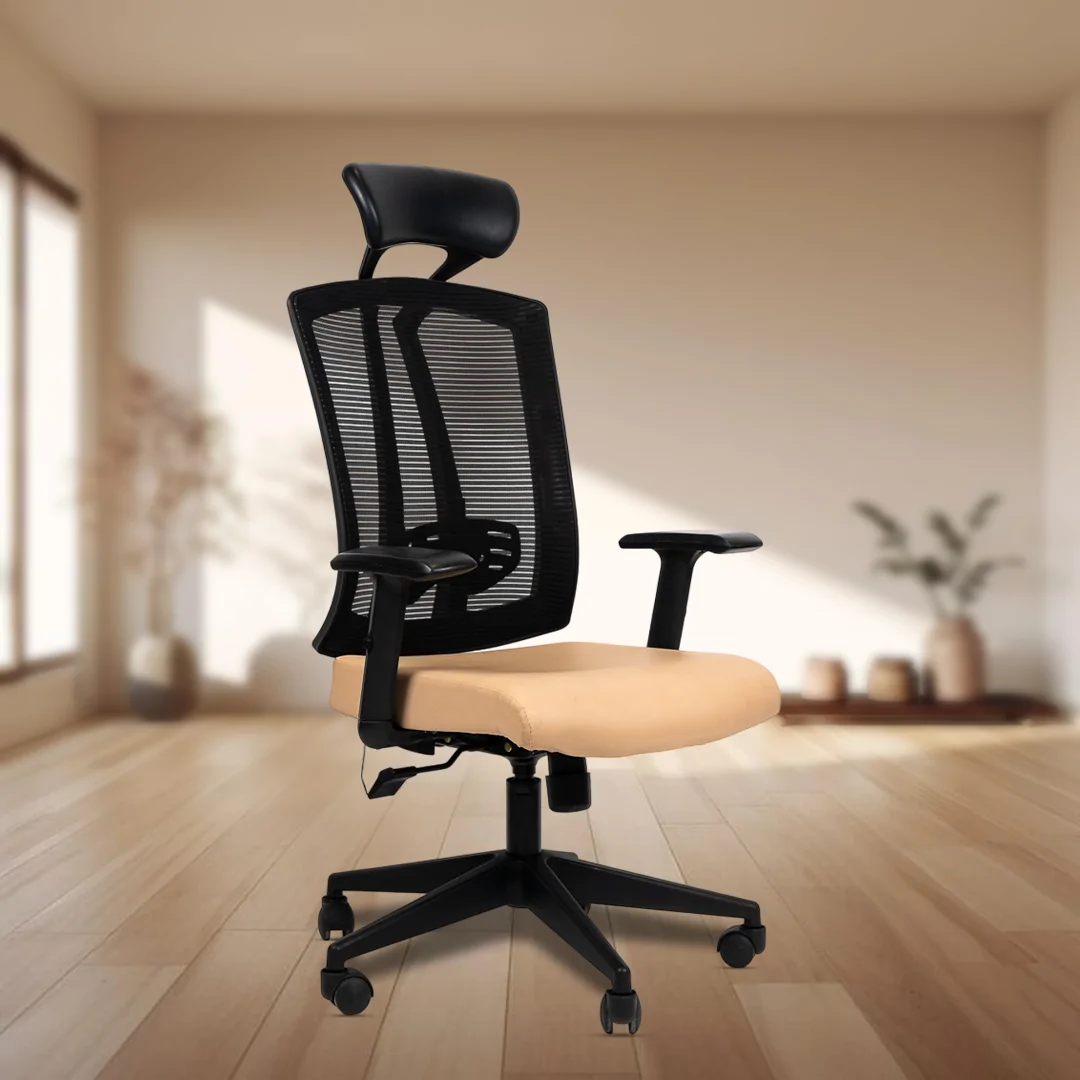 Datsun-2.png Datsun High Back Ergonomic Chair with Adjustable Arm Rest, Synchro Tilting Mechanism - Image 1