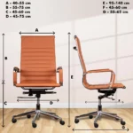 Sleek High Back Conference Chair with Center Tilt Mechanism, Hydraulic Height Adjustment - Image 2