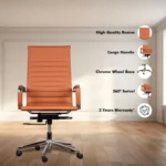 Sleek High Back Conference Chair with Center Tilt Mechanism, Hydraulic Height Adjustment - Image 3