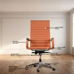 Sleek High Back Conference Chair with Center Tilt Mechanism, Hydraulic Height Adjustment - Image 4