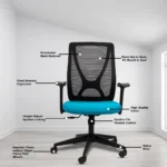X Mesh Ergonomic Workstation Chair with Synchro Tilting Mechanism - Image 3