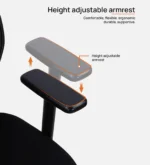 Akira High Back Ergonomic Chair with Adjustable Lumbar Support in Black Colour - Image 6