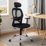 Akira High Back Ergonomic Chair with Adjustable Lumbar Support in Black Colour