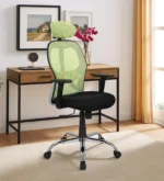 Akira High Back Breathable Mesh Ergonomic Chair with Adjustable Lumbar Support in Green Color