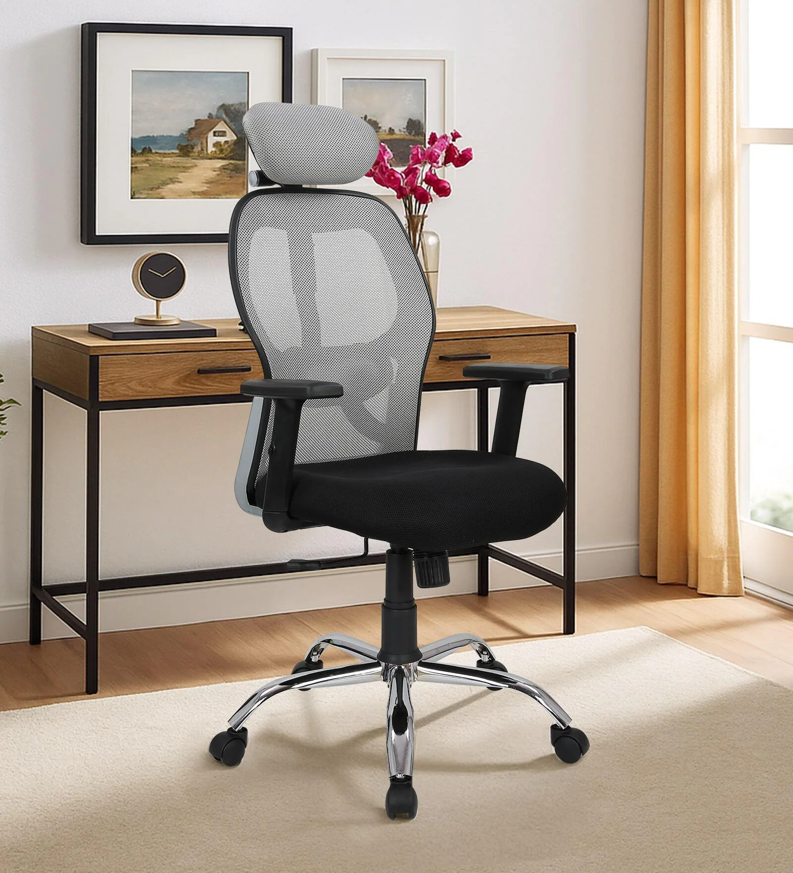 akira-high-back-breathable-mesh-ergonomic-chair-with-adjustable-lumbar-support-in-grey-color-akira-h-sko1zi Akira High Back Breathable Mesh Ergonomic Chair with Adjustable Lumbar Support in Grey Color - Image 1
