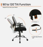 Akira Mid Back Breathable Mesh Ergonomic Chair with Adjustable Lumbar Support in Grey Color - Image 4