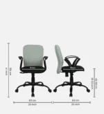 Arata Mid Back Ergonomic Chair with Tilt Lock Mechanism in Black & Grey Colour - Image 2