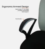Arata Mid Back Ergonomic Chair with Tilt Lock Mechanism in Black & Grey Colour - Image 5