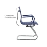 Guyou Modern Mid Back Office Guest Chair , Faux Leather Reception Chair Computer Chair with Armrests and Metal - Image 4