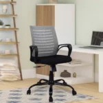 Yukio Breathable Mesh Ergonomic Chair with Rocking-tilt Mechanism in Black & Grey Colour