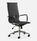 Dakota Leatherette Chair In Black Colour - Image 3