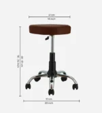 Detto Leatherette Seating Stool In Brown Colour - Image 2