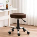 Detto Leatherette Seating Stool In Brown Colour