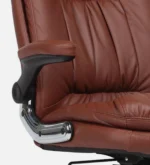 Arcade High Leatherette Executive Chair With Audjustable Armrest in Tan Brown Colour - Image 5