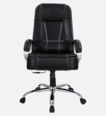 Kairy High Back Leatherette Executive Chair in Black Colour with Adjustable Height and Padded Armrest - Image 7