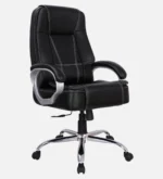 Kairy High Back Leatherette Executive Chair in Black Colour with Adjustable Height and Padded Armrest - Image 6