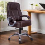 Kairy High Back Leatherette Executive Chair in Brown Colour