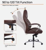 Leonel Leatherette Executive Chair with Knee Tilt Mechanism - Image 3