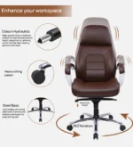 Leonel Leatherette Executive Chair with Knee Tilt Mechanism - Image 5
