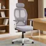 Akira High Back Breathable Mesh Ergonomic Chair with Adjustable Lumbar Support in White Color