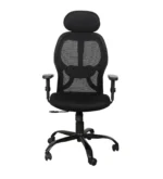 Tulip Breathable Mesh Ergonomic Chair with Headrest in Black Colour - Image 4