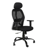 Tulip Breathable Mesh Ergonomic Chair with Headrest in Black Colour - Image 6