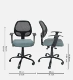 Tyto Breathable Mesh Ergonomic Chair in Grey Colour - Image 2