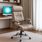 Shioni Leatherette Executive Chair In Beige Colour