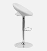 Wade Leatherette Bar Stool In White Colour With Swivel - Image 4