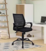Yukio Breathable Mesh Ergonomic Chair with Rocking-tilt Mechanism in Black Colour