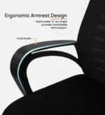 Yukio Breathable Mesh Ergonomic Chair with Rocking-tilt Mechanism in Black Colour - Image 4