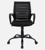 Yukio Breathable Mesh Ergonomic Chair with Rocking-tilt Mechanism in Black Colour - Image 6