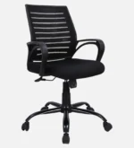 Yukio Breathable Mesh Ergonomic Chair with Rocking-tilt Mechanism in Black Colour - Image 5