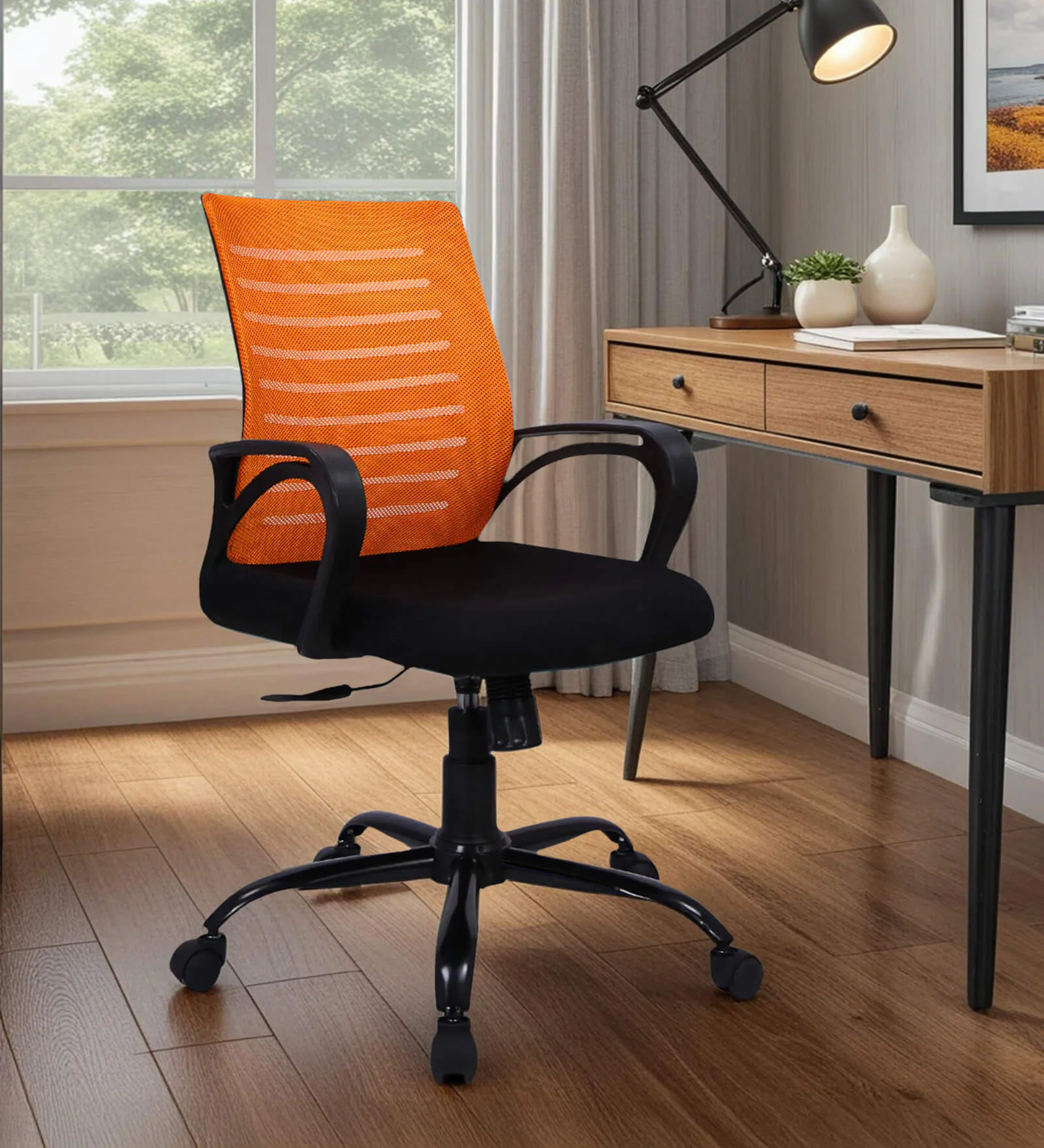 yukio-breathable-mesh-ergonomic-chair-with-rocking-tilt-mechanism-in-black---orange-colour-yukio-bre-eoylwd Yukio Breathable Mesh Ergonomic Chair with Rocking-tilt Mechanism in Black & Orange Colour - Image 1
