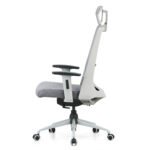 High Back Mesh Chair with Self Calibrating Multilock Mechanism & Fabric Upholstered Cushion Seat(Grey) - Image 4